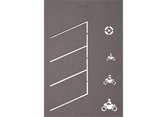 Noch 60745 Strassenmarkierungs-Schablonen - 5 Schablonen, 43 Zeichen - H0 (1:87) | Bild 4