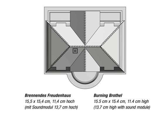 Noch 66507 Brennendes Freudenhaus mit micro-sound und Lichteffekte - H0 1:87 | Bild 4