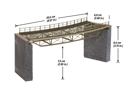 Noch 67025 Brückenfahrbahn gebogen R1 (Laser-Cut-Bausatz), H0 | Bild 2