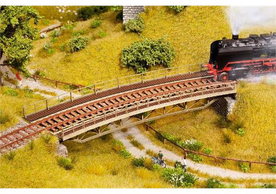 Noch 67026 Brückenfahrbahn gebogen R2 (Laser-Cut-Bausatz) - H0 (1:87) | Bild 1