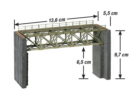 Noch 67038 L-C Stahlbrücke für Schmalspurbahnen HOm | Bild 2