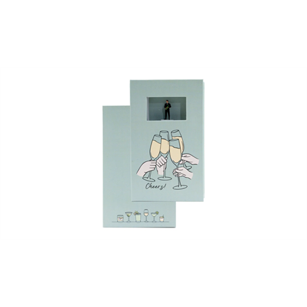 NOCH 99508 Geschenkbox „Cheers!”, 9 cm x 15 cm, 2,5 cm hoch