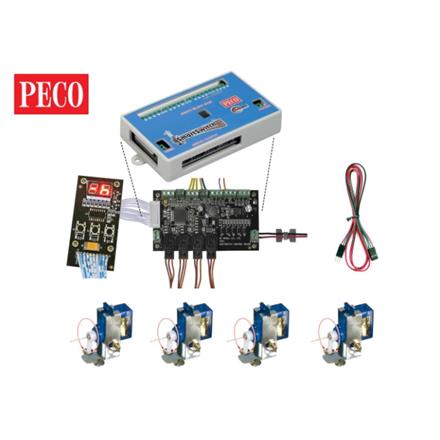 Peco PLS-100 SmartSwitch Set (4 Servos & Smartswitch Board)