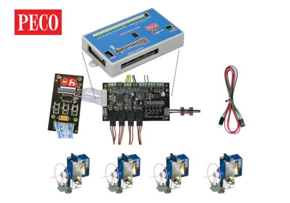 Peco PLS-100 SmartSwitch Set (4 Servos & Smartswitch Board)