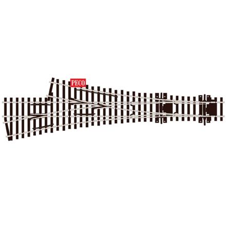 Peco SL-E199 Streamline Code 75 12° 3-Wegeweiche, Holzschwellen, R 914 mm - H0 (1:87)