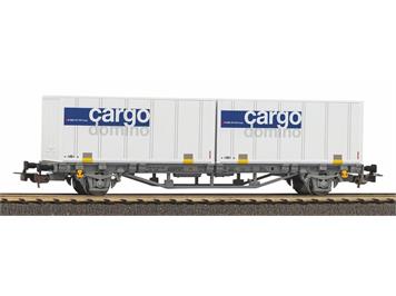 PIKO 58732 CH-AAE Containertragwagen bel. mit 2 20' Container Cargo Domino Ep. V - H0