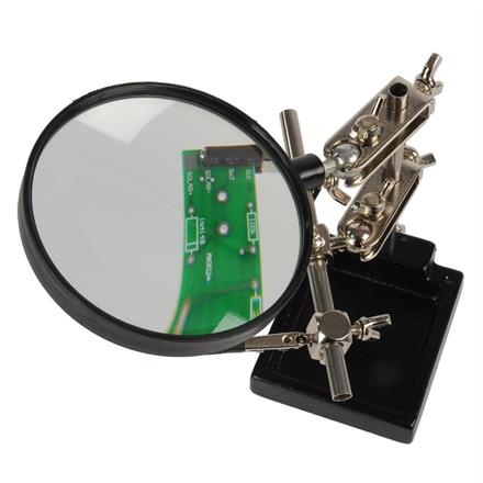 Platinenhalter Dritte Hand mit Lupe mit 1,75-facher Vergrößerung (3 Dioptrien)
