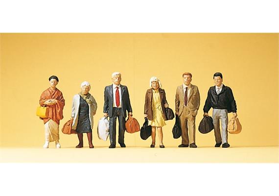 Preiser 10413 Reisende, gehend mit Gepäck - H0 (1:87)