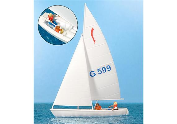Preiser 10677 Segler mit Segelboot (2) - H0 (1:87)