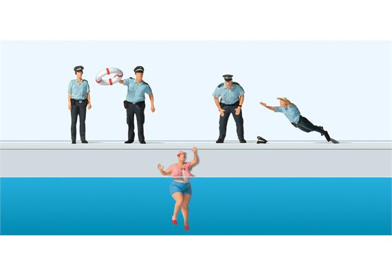 Preiser 10744 Rettungseinsatz an der Uferpromenade, H0