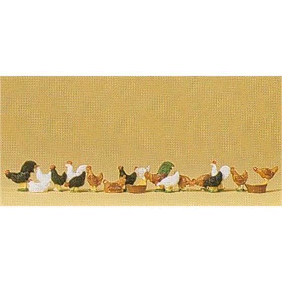 Preiser 14168 "Hühner und Hähne" - H0 1:87