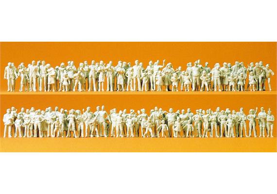 Preiser 16343 Passanten und Zuschauer, unbemalt, 130 Figuren - H0 (1:87)