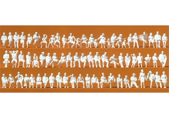 Preiser 16358 Sitzende Personen, 72 unbemalte Figuren HO
