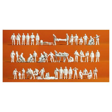 Preiser 16362 Rettungsdienst, 52 unbemalte Miniaturfiguren - H0 (1:87)