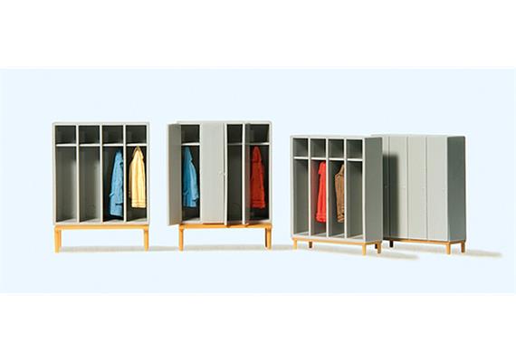 Preiser 17188 Garderobeneinrichtung, Spinde, 4 Elemente HO