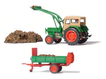 Preiser 17944 Ackerschlepper Deutz D 6206 mit Baas-Lader - H0 (1:87)