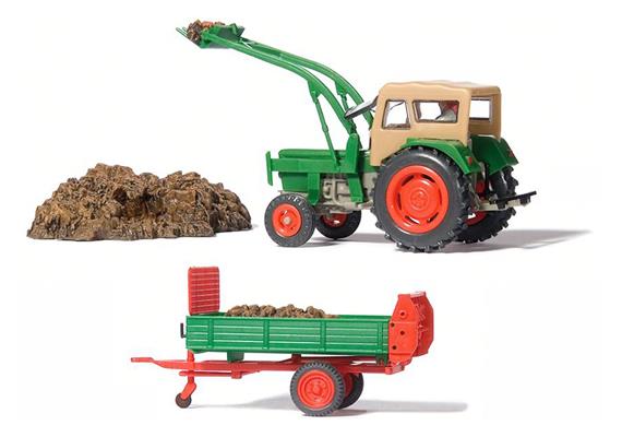 Preiser 17944 Ackerschlepper Deutz D 6206 mit Baas-Lader - H0 (1:87)