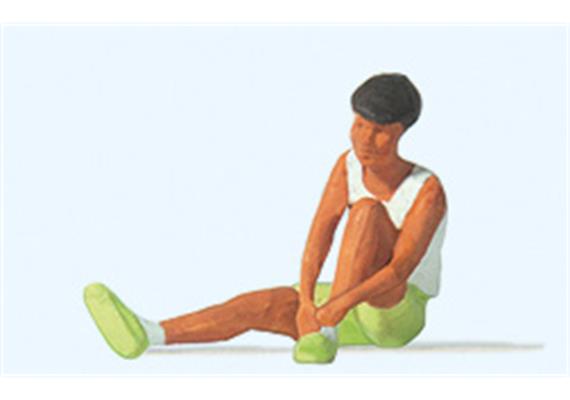 Preiser 28233 Sportlerin beim Schuhe binden - H0 (1:87)