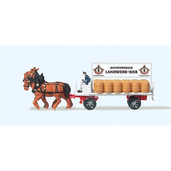 Preiser 79478 Brauereiwagen mit Pferden - N (1:160)