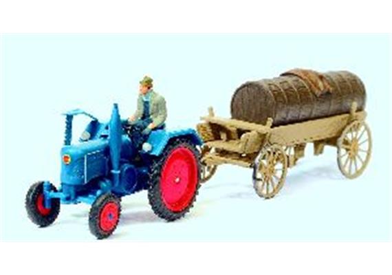 Preiser Ackerschlepper Lanz D2416 mit Jauchewagen