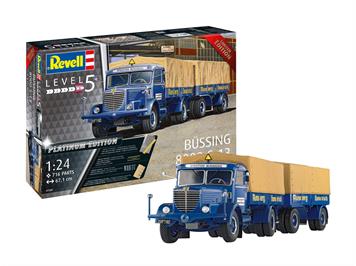 Revell 07580 Büssing 8000 S 13 mit Trailer Platinum Edition - Massstab (1:24)