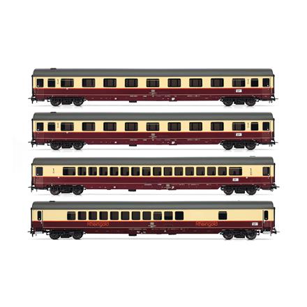 Rivarossi HR4347 DB 4er-Set 2 TEE Rheingold 1983 WGmh Apmz 2x Avmz) Ep.IV - H0 (1:87)