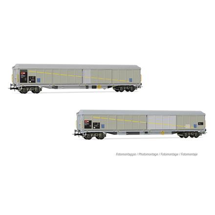 Rivarossi HR6650 SBB 2-teiliges Set 4-achsiger Schiebewandwagen Habils mit Flicken, Ep. V