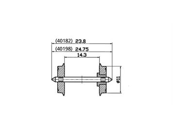 Roco 40198 DC-NEM-Normradsatz 11mm, 2 Stück - H0 (1:87)