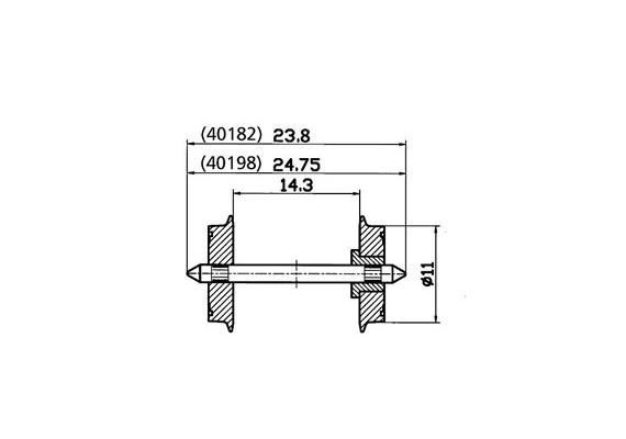 Roco 40198 DC-NEM-Normradsatz 11mm, 2 Stück - H0 (1:87)