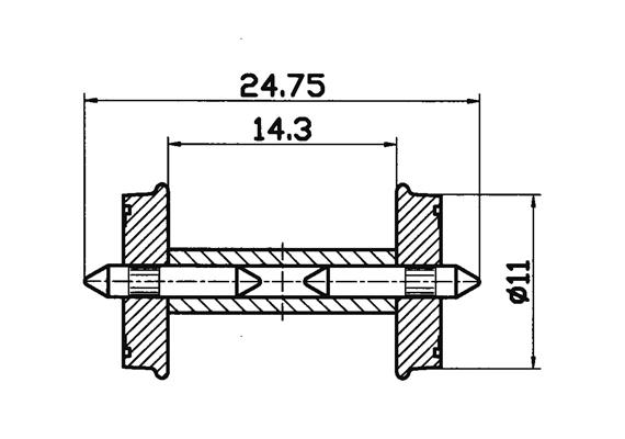 Roco 40267 DC-RP-25-Radsatz mit geteilter Achse - H0 (1:87)