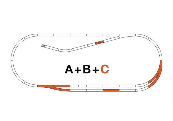 Roco 42021 ROCO LINE Gleisset C, Gleise mit Bettung - H0 (1:87)