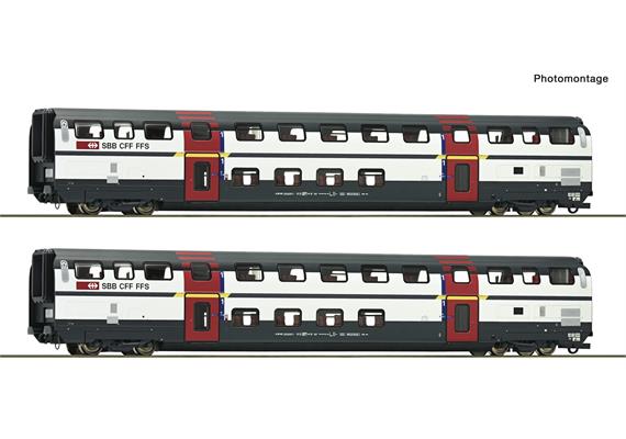 Roco 6200215 2-teiliges Set: SBB Doppelstockwagen IC 2000 A, 1. Klasse - H0 (1:87)