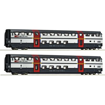 Roco 6200215 2-teiliges Set: SBB Doppelstockwagen IC 2000 A, 1. Klasse - H0 (1:87)