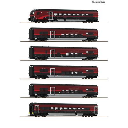 Roco 6210178 6-tlg. Set 1: Railjet 2, ÖBB, DC 2L, digital DCC mit Innenbeleuchtung - H0