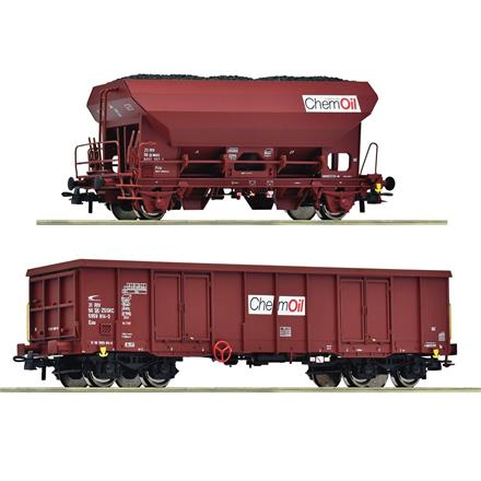 Roco 6600221 2-tlg. Set: Güterwagen mit Anschrift der ChemOil - H0 (1:87)