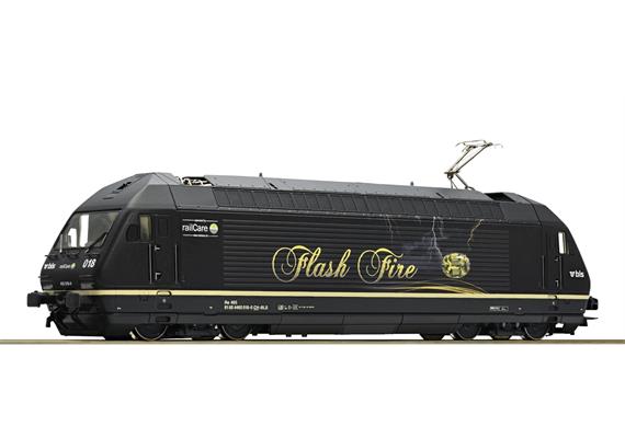 Roco 73273 BLS E-Lok 465 018 "Flash Fire", Gleichstrom DC 2L, digital DCC mit Sound - H0