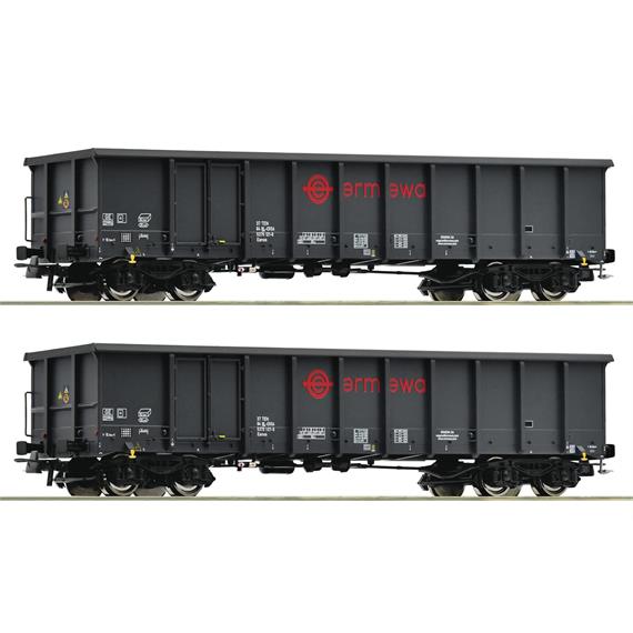 Roco 76001 2-tlg. Set: Offene Güterwagen, Ermewa - H0 (1:87)