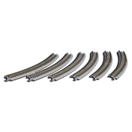 Rokuhan 97015 R015 Gleis gebogen R270-30°, 6 Stück - Z (1:220)