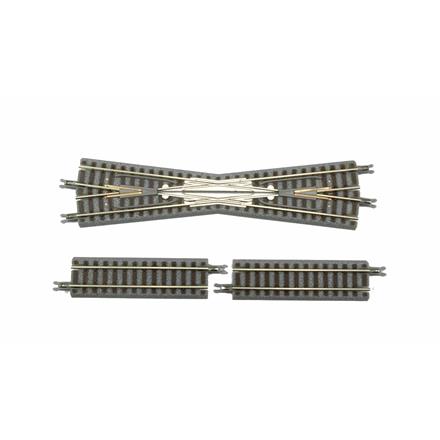 Rokuhan R020 Kreuzung 112,8 mm, 13° + 2 x 53,6 mm Gleis gerade - Z (1:220)