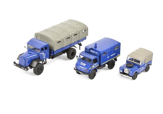 Schuco 45 265 6000 3er -Set THW, Land Rover, Unimog , MB | Bild 5