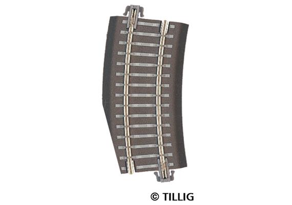 Tillig 83723 Bettungsgleis grau Gleisstück R22 Pass-Stück rechts R353 mm / 15°