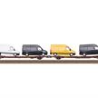 TRIX 24428 Flachwagen-Paar Laads 800B mit vier VW Crafter beladen - H0 (1:87) | Bild 1