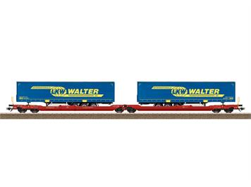 TRIX 24470 Doppel-Taschenwagen Sdggmrss 738 "LKW Walter" - H0 (1:87)