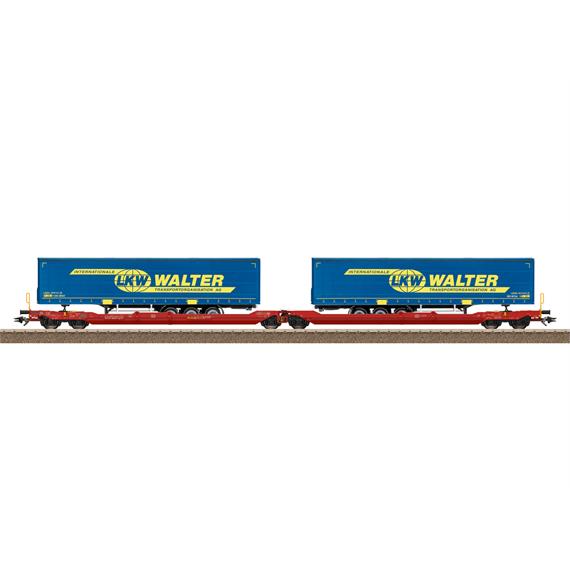 TRIX 24470 Doppel-Taschenwagen Sdggmrss 738 "LKW Walter" - H0 (1:87)