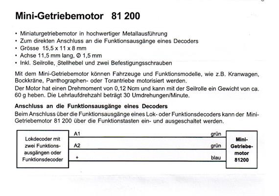 Uhlenbrock 81200 Minigetriebemotor für 12V DC und 16V AC Metallausführung | Bild 2