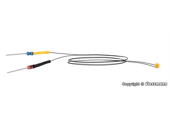 Viessmann 3561 LED gelb mit angelöteten Kabeln, 5 Stück