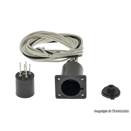 Viessmann 4650 Zylindersteckfuß 6-polig mit Anschlusskabeln - H0 (1:87)