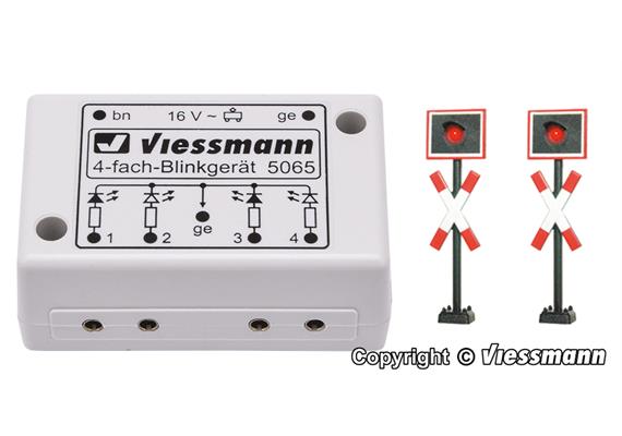 Viessmann 5060 Andreaskreuze mit Blinkelektronik, 2 Stück - H0 (1:87)