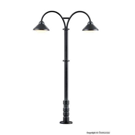 Viessmann 6109 Bahnsteigleuchte Baden-Baden, doppelt, 2 LEDs warmweiß - H0 (1:87)