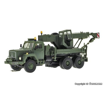 Viessmann 8061 MAGIRUS DEUTZ 3-achs Bergekran mit Rundumleuchte, Militär, Basis - H0